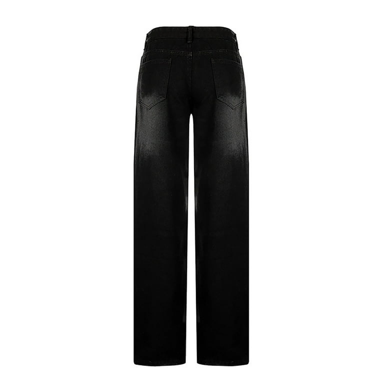 Fashion (Black)Spring Summer Black Flare Pants High Waist Black Vintage  Skinny Pants Fashion Casual For Women Streetwear Indie Solid Trousers DOU @  Best Price Online