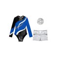 thumbnail image 5 of inlzdz Girls Sparkle Gymnastics Leotard with Athletic Shorts Ballet Dance Bodysuit Swimwear Royal Blue 10, 5 of 6