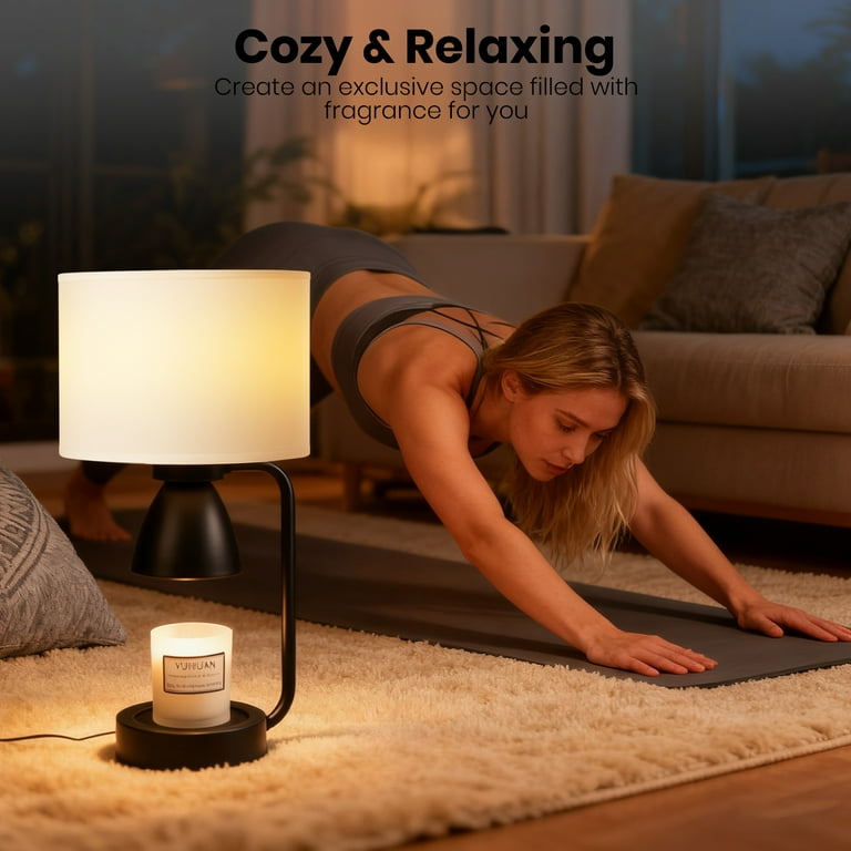 HadinEEon, Candle Warmer Lamp, Black, with Timer and Dimmer