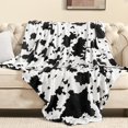 thumbnail image 1 of 1 Piece 40x60 Inch Cow Print Fuzzy Throw Blanket Flannel Fleece Soft Warm Plush Couch Bed, 1 of 6