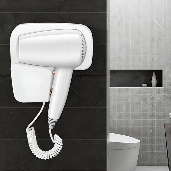 HIBIBUD 1600W Wall Mounted Hair Dryer Blow Dryer with Rack for Bathroom Hotel