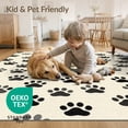 thumbnail image 4 of ODIKA Print Scattered Kitten Footprints Border Whimsical Tracks Round Flowing Dynamic for Queen Size Bedroom, Under Bed, Master Suite, Foldable Easy Care, 4 of 7