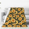 thumbnail image 1 of Balery Vintage Black Plaid Sunflower Manta de Felpa Suave y Acogedora – Cobija de Franela Aterciopelada para Cama, Lavable y Cálida para Sofá, Mascotas, Transpirable-50"x40", 1 of 7