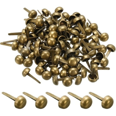 8x16mm Mini Brads Paper Fasteners, 100 Pack Round Brads Fastener for Art Crafting Decorative Scrapbooking Cards DIY, Bronze Tone