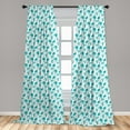 thumbnail image 4 of Ambesonne Tropical Curtains, Lizards Monstera Leaves, Pair of 28"x63", Dark Seafoam and White, 4 of 4