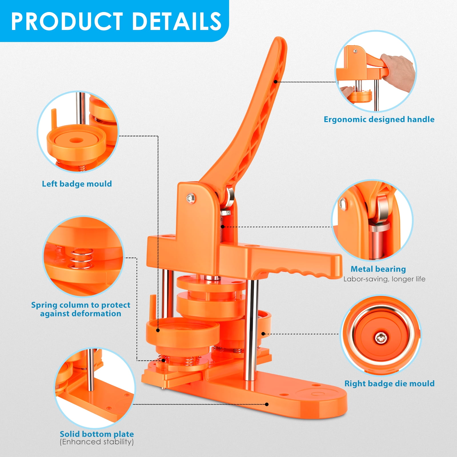 25MM Badge Button Maker Machine Multiple-Size DIY Badges Press Machine Set ,Beginner-Friendly