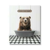 Stupell Industries Rustic Wash Your Paws Animals & Insects Painting Gallery Wrapped Canvas Print Wall Art, 30 x 40