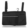 thumbnail image 1 of Bolsa organizadora de almacenamiento lateral para silla de ruedas, impermeable, con múltiples bolsillos y reposabrazos, con franja reflectante de tela Oxford para andadores y sillas de ruedas., 1 of 14