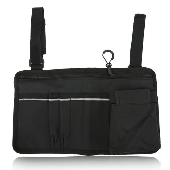Organizador de bolsa de almacenamiento lateral para silla de ruedas, bolsa impermeable con reposabrazos de múltiples bolsillos con tela Oxford con rayas reflectantes para sillas de ruedas con andador YUNYI BRAND Deportes