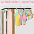 thumbnail image 2 of 360 Rotating Bra Organizer, Space Saving w/20 Foldable Metal Hooks, Tank Top Hanger Closet Organizers and Storage for Camisoles/Tank Tops/Belts/Scarves Black, 2 of 4