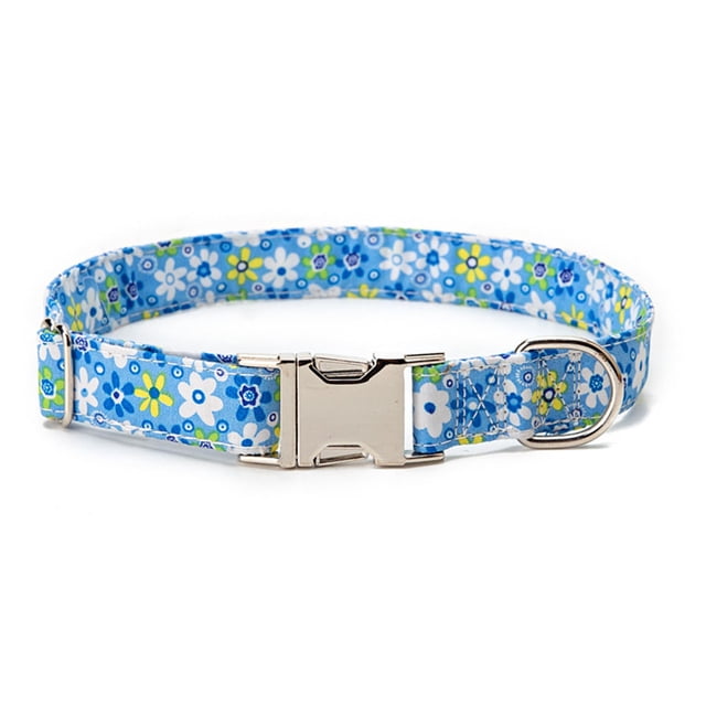 Collar para perro niña con estampado de flores de margaritas adorable y bandera estadounidense