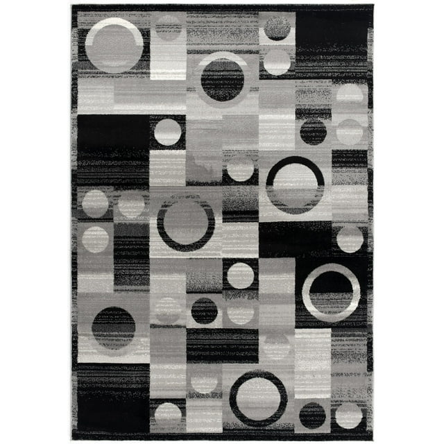 Rug Branch Montage 2' x 2' (Exact Size: 2'3" x 2') Geometric Indoor Doormat Rug, Black Grey, Checkered - Entryway, Hallway, Bathroom, and Kitchen