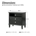 thumbnail image 2 of 27" Tall 2-drawer Wooden End table with Charging Station Living room Black, 2 of 2