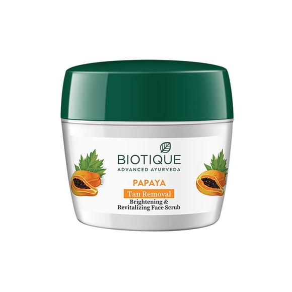 Scrub Biotique Papaya, eliminador de bronceado revitalizante, 235 g, para toda la piel
