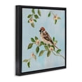 thumbnail image 3 of Stupell Industries Sparrow on Tree Branch Animals Painting Black Floater Framed Canvas Art Print Wall Art, 18 x 18, 3 of 9