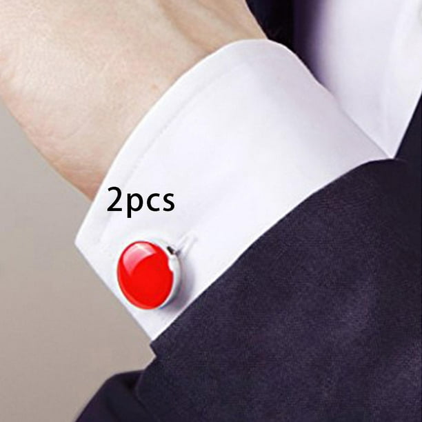 Gemelos clásicos Fernando para decoración de camisas de hombre Cubiertas de botones rojo