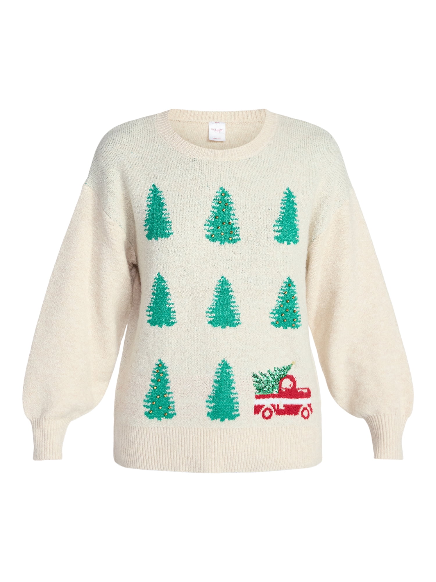 Holiday Time Women's and Women's Plus Pretty Christmas Sweater, Sizes XXS-3X
