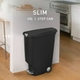 thumbnail image 2 of Simplehuman 40 Liter / 10.6 Gallon Slim Kitchen Step Trash Can With Secure Slide Lock, Black Plastic, 2 of 7