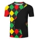 thumbnail image 4 of Pantalones Cortos Negros, Manga Corta Impresa de los Hombres, Cuello Redondo/Camisa, 4 of 4