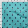 thumbnail image 3 of oneOone Georgette Viscose Fabric Peacock Feather Ikat Decor Fabric Printed BTY 42 Inch Wide, 3 of 4