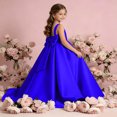 thumbnail image 6 of Girls Floor Length Princess Dresses,Cozy Satin Sleeveless Maxi A Line Solid Color Gown for Pageant Wedding Flower Girl Birthday Party Ceremony Blue 2-3 Years, 6 of 6