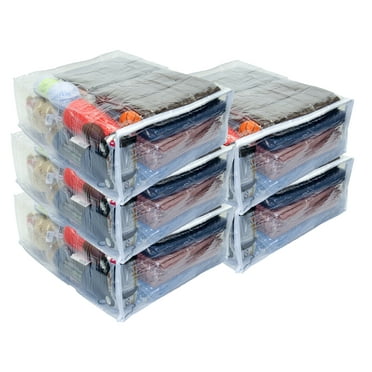 Jumbo Heavy Duty Vinyl Zippered Storage Bags (Clear) for Sweaters, Blankets, Comforters, Bedding Sets and Much More! (20" x 23" x 8") 5-Pack