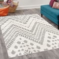 thumbnail image 2 of Chevron Decorative Rug, Hand Drawn Aztec Pattern Primitive Clan Motif with Dashed Lines Artwork, Quality Carpet for Bedroom Dorm and Living Room, 6 Sizes, Pale Grey, by Ambesonne, 2 of 4