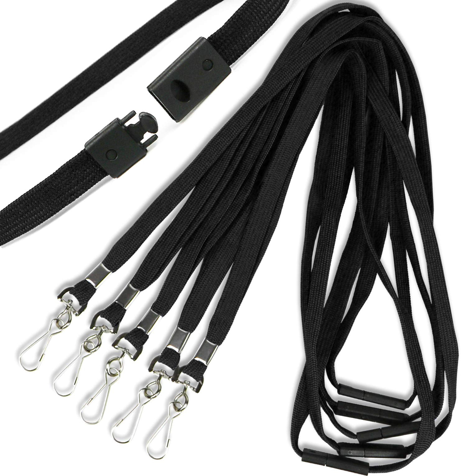 25 Pack Breakaway Lanyard With J-hook Bulk Flat Lanyards For Name Tag Id Badges