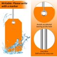 thumbnail image 3 of shiyou-100 Pieces 2x4 Inch Orange Plastic Shipping Tags With Wires - Heavy Duty Waterproof Labels for Gift, Luggage, Garage Inventory - Reinforced Hang Tags With String, 3 of 4