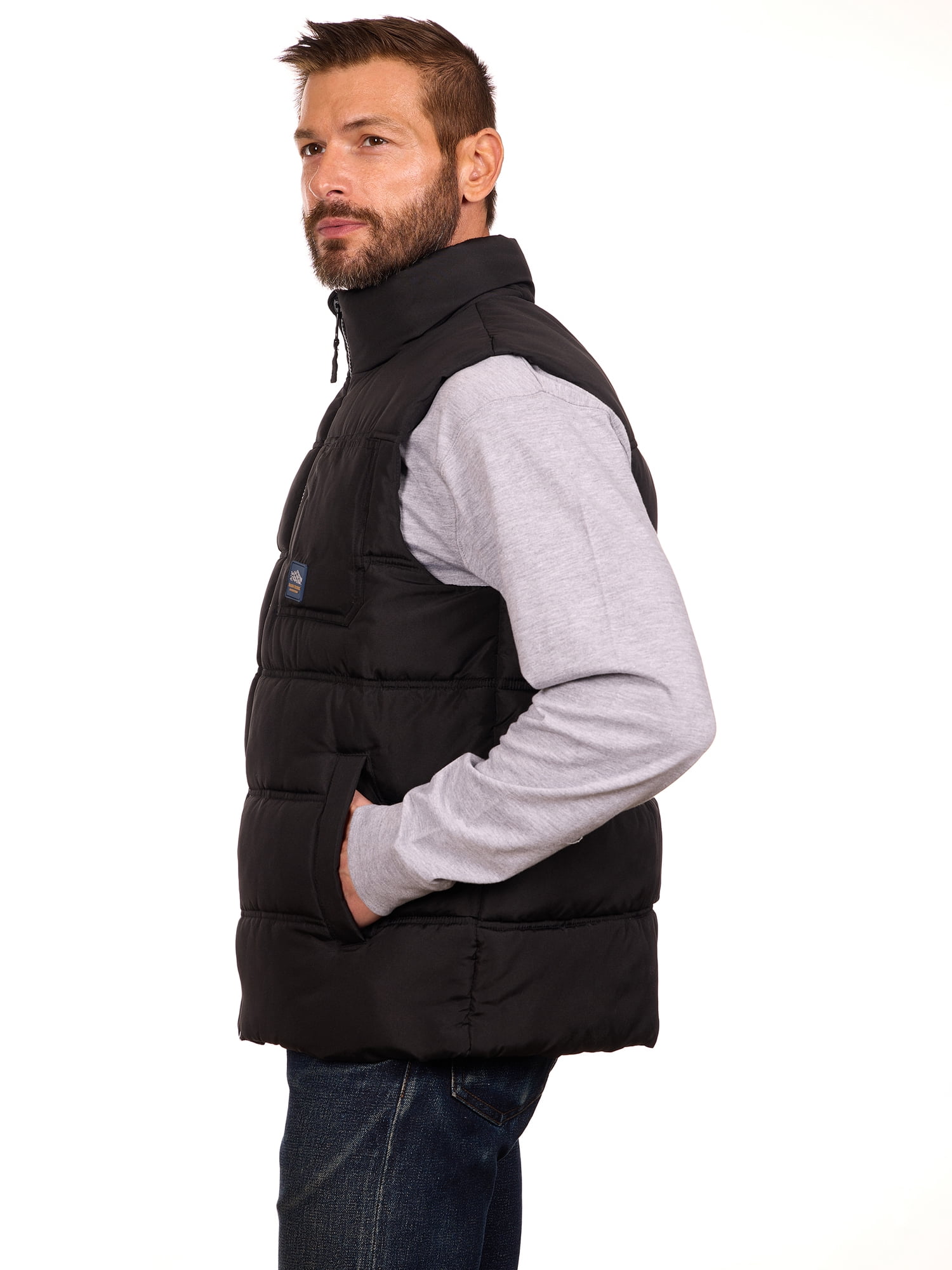 Bass Creek Outfitters Men's Double Needle Quilted Puffer Vest, Sizes M-XXL