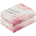 thumbnail image 2 of Dreamtimes Pink Rose Flower Floral Cotton Towels Set 2 Pcs Absorbent Hand Towel Face Towels Kitchen Towels Bath Towels for Bathroom Laundry Room Kitchen 16 x 28 Inches, 2 of 7