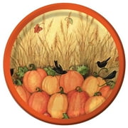 Fall Friends Scarecrow Pumpkin Thanksgiving Holiday Party 7" Dessert Plates