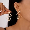 thumbnail image 3 of Fashion Forward Geometric Metal Earrings With Irregular Cutouts Women Jewelry Gift, 3 of 17