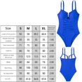 thumbnail image 4 of One Piece Swimsuit Women-Neck V-Clay Solid Bikini Beach Pool Swimwear (XL) Azul, 4 of 9