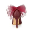 thumbnail image 2 of BLISSFUL STEP Women's Pointed Toe Bow Decor Stiletto Heel Pumps Burgundy 8, 2 of 7