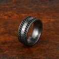 thumbnail image 5 of K-KED Mystic Viking Runes Wedding Band Unisex Stainless Steel Cable Chain Spinner Ring-8-Black, 5 of 7
