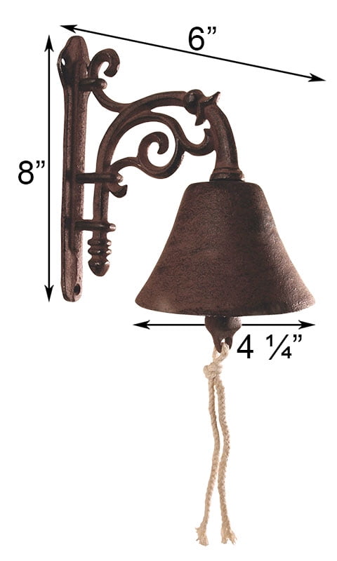 Esschert Design DB40 Cast Iron Decorative Doorbell, 7.5"L x 4.3"W, Brown