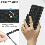 TECH CIRCLE Wallet Case for Samsung Galaxy Z Fold 5, Z Fold 5 Wallet Case, Slim Fit Multiple Cards Slots Ring Holder Stand Bumper Shockproof Phone Case for Galaxy Z Fold 5 5G -Black