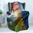 thumbnail image 4 of Nature Soft Flannel Fleece Throw Blanket, Foggy Mountain Forest View in Various Times of the Day Idyllic Nature Collage Art, Cozy Plush for Indoor and Outdoor Use, 50" x 60", Multicolor, by Ambesonne, 4 of 5