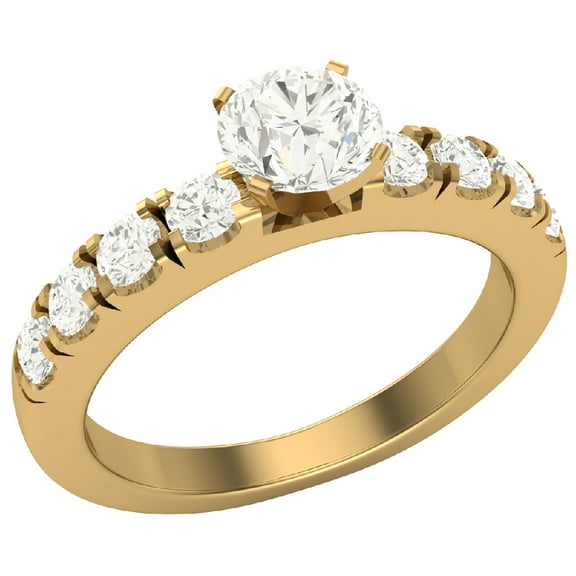 Engagement Rings For Women - Round Brilliant 14K Gold 1.20 CT (L,I1) GIA Certificate