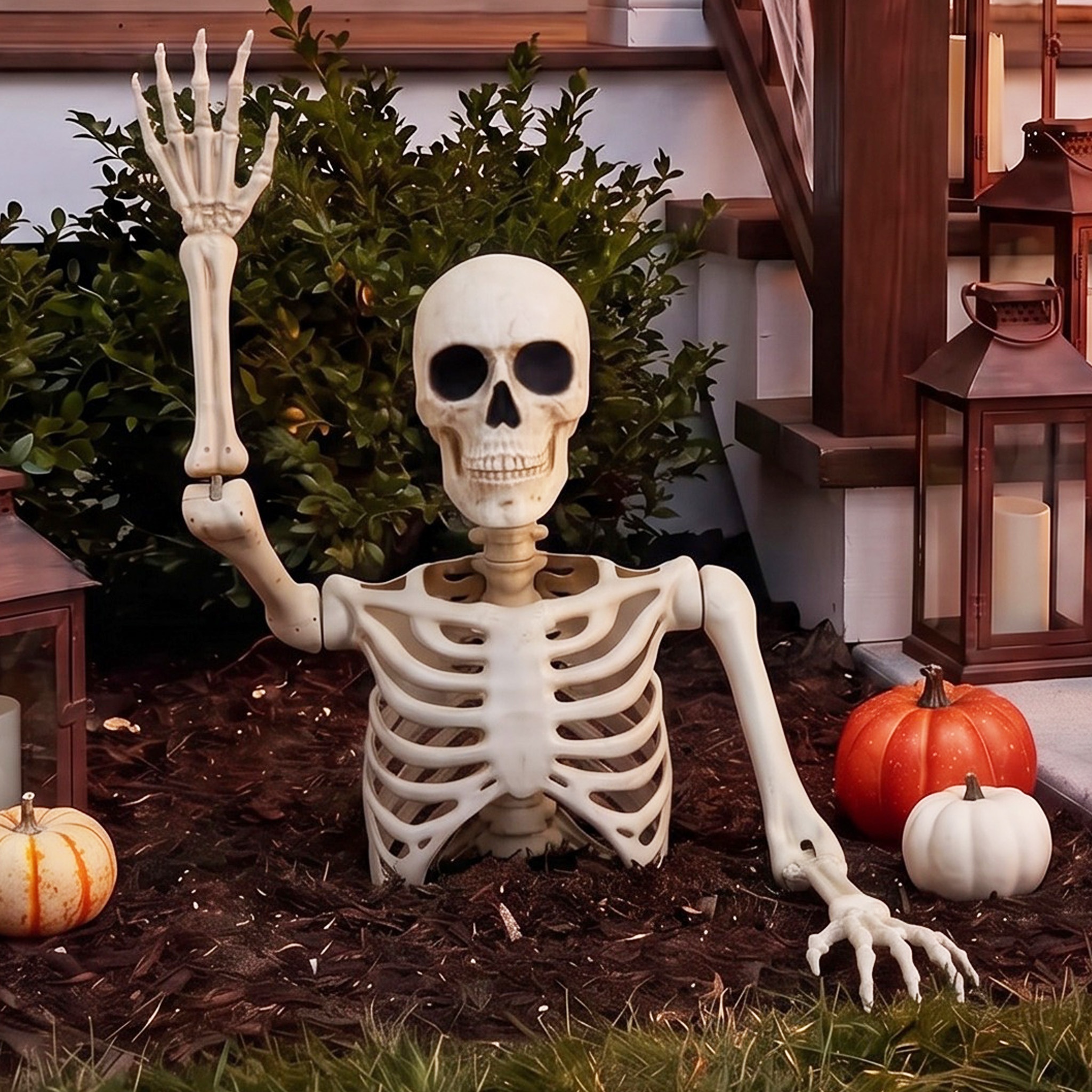 Way To Celebrate Skeleton Groundbreaker Decoration, Ivory, 46 In photo 2