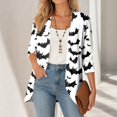 thumbnail image 5 of IYYVV Halloween Cardign Sweaters for Women 3/4 Sleeve Lightweight Funny Pumpkin Printed Open Front Cardigan White L, 5 of 8