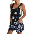 thumbnail image 1 of Fortune Women Loose Jumpsuits Suspender Bib Overalls Gradient Shorts Rompers with Pockets, 1 of 8