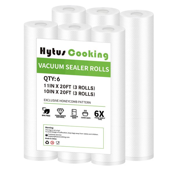 Bolsas para envasadora al vacío Hytus Cooking, 6 rollos de 28 cm y 25 cm x 6 m