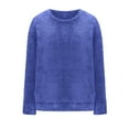 thumbnail image 4 of Posijego Women's Plus Size Tops Fleece Fuzzy Pajama Top Soft Long Sleeve V Neck Pullover Sweatshirts, 4 of 6