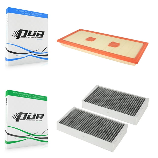 PUR 1x Air + 1x Cabin Filter (2 Total) Kit for Car 2012 Mercedes-Benz R350 3.5L KFL-100336