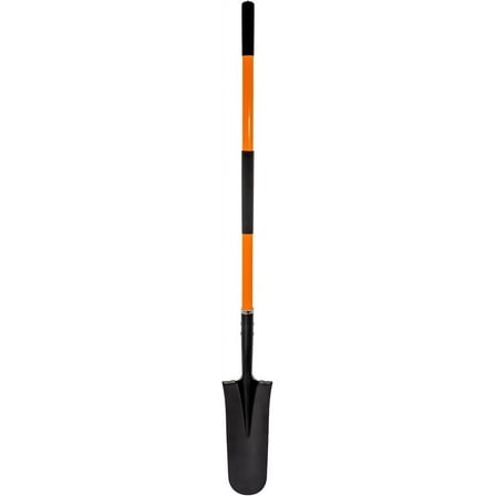 Heavy Duty Shovel with Fiberglass Handle for Digging and Gardening, Metal, 58 Inches