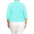 thumbnail image 4 of Moa Collection Women's Chic Plus Size Office Blazer – Rolled Up 3/4 Sleeves Open Front, 4 of 4