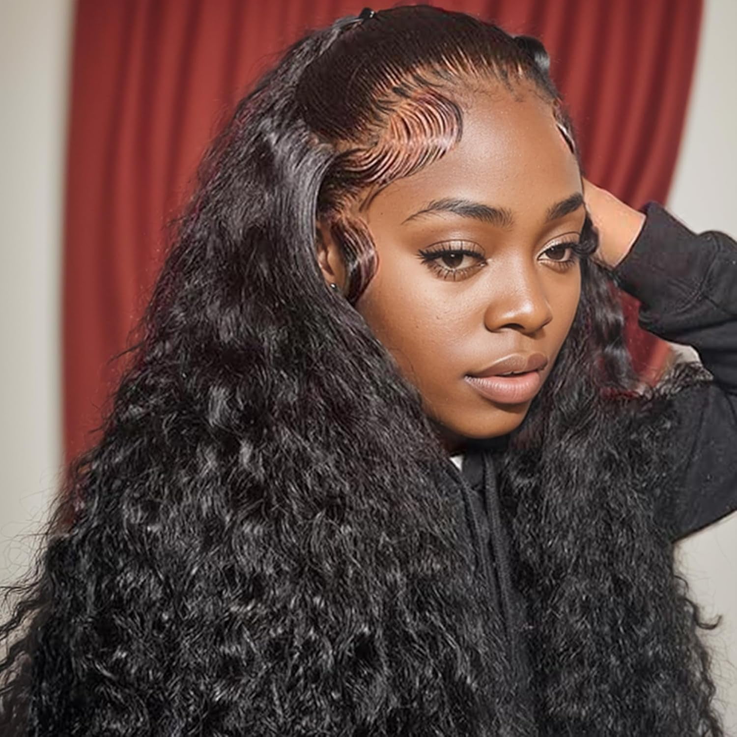 Lace Front Wigs Human Hair: 13x6 Glueless Wigs Human Hair Pre Plucked Pre Cut,Deep Curly HD Frontal Wig 180% Density,Human Hair Wigs for Black Women, Multiple Sizes, Natural Color (22inch)