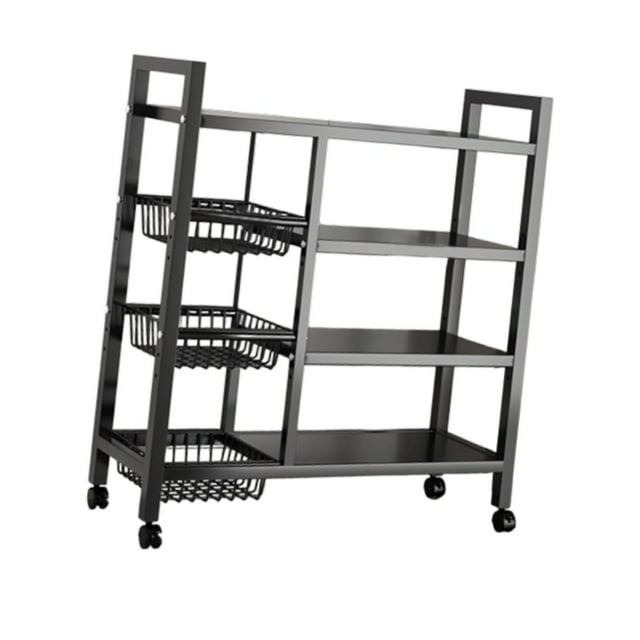 GROWTH TANK Étagères de Rangement avec Roues Étagère Métallique à 4 Niveaux pour Bureau Garde-Robe Garage 90cmx108cm